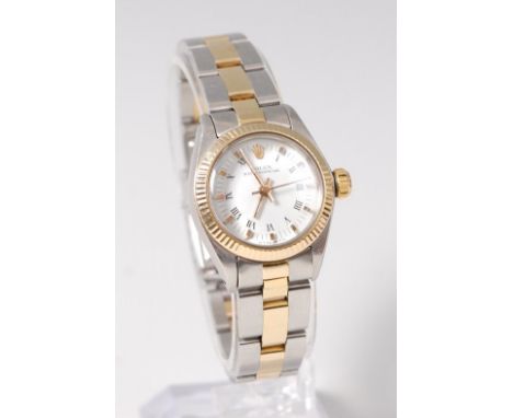 A ladies Rolex bi-metal Oyster Perpetual chronograph wristwatch, circa 1984, having signed white dial, automatic movement, mo