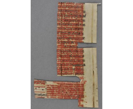 *Manuscript Frisket sheet fragment. A fragment from a liturgical manuscript with musical notation, probably France 15th centu