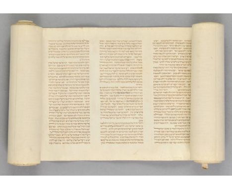 *Torah. A manuscript domestic Torah, probably East Europe, 19th century,  Hebrew text in beit yosef script in brown ink on ve