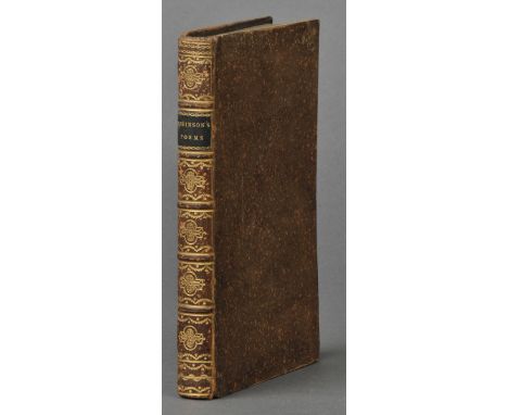 Robinson (Mrs Mary). Poems, 1st ed., J. Bell, 1791, 223 pp., list of subscribers (including the Prince of Wales), errata leaf