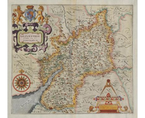 Gloucestershire. Saxton (Christopher & Hole William), Glocestriae Comitatus olim sedes Dobunorum, [1610], hand coloured engra