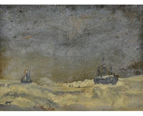 Franklin Expedition. An interesting early to mid 19th-century scrap album,  containing pasted in watercolours, drawings, hand