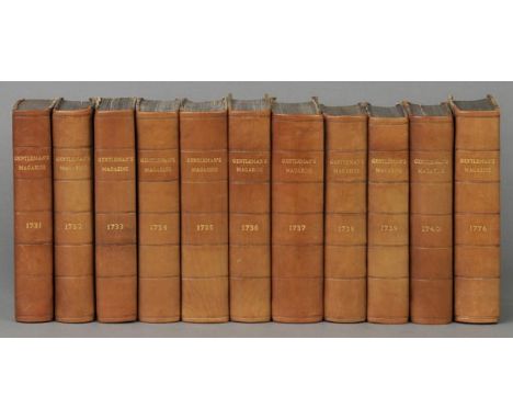 Gentleman's Magazine, Or, Monthly Intelligencer, 151 vols. bound in 259, a near-complete run, 1731-1886,  only lacking 1843 p