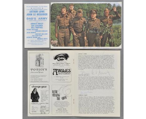 *Dad's Army. Theatre programme for a production of Dad's Army at Theatre Royal, Bath, August/September 1976,  16 pp. includin