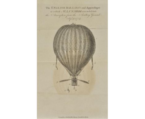 Lunardi (Vincent). An Account of the First Aerial Voyage in England, in a Series of Letters to his Guardian, Chevalier Gherar