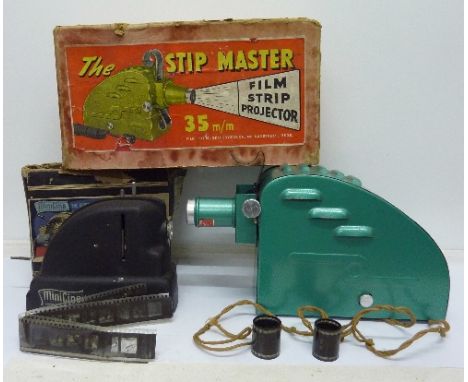 The Strip Master film strip projector and The Cinematograph and Film Strip Projector - both boxed