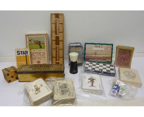 Games including dominoes and playing cards