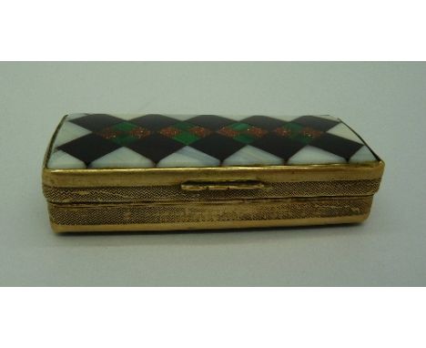 A micro mosaic snuff box, width 63mm