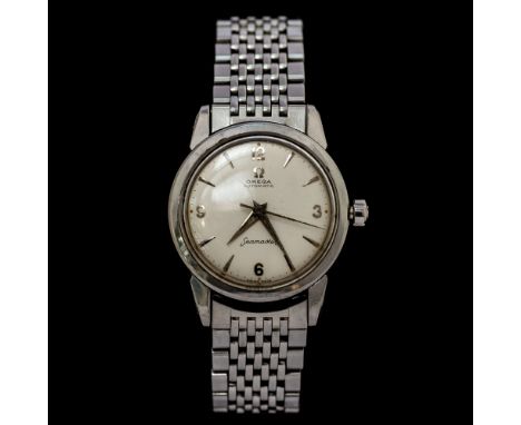 Omega, a circa 1960s gentleman's steel Omega Automatic Seamaster wristwatch, 3cm circular champagne dial with dagger and nume