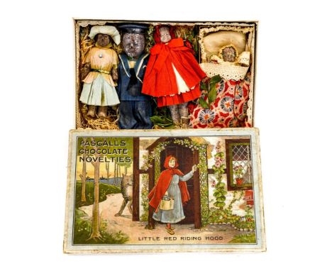 A boxed set of Pascall's Chocolate Novelties, early 20th Century, Little Red Riding Hood, comprising paper dressed chocolate 