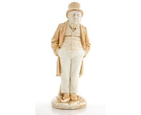 A Hadleys Worcester figurine of Samuel Kruger, impressed signature of Hadley