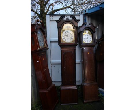 A George III oak eight day longcase clock, the dial inscribed 'John Blaylock, Longtown', moonphase mechanism, gilt spandrels