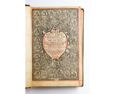 Antiquarian 17th-century Holy Bible, Robert Barker, 1634. Full leather binding. Published just 23 years after the first editi