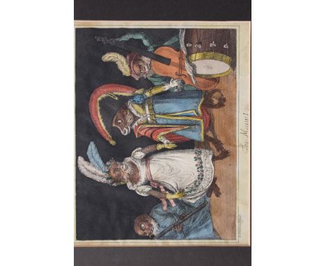 Three 18th-century hand-coloured etchings after David Teniers the Younger, depicting monkeys playing cards, drinking and danc