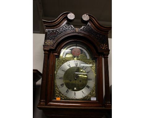 A George III oak and mahogany cross-banded eight day longcase clock, by' John Blaylock, Longtown', having a moonphase mechani