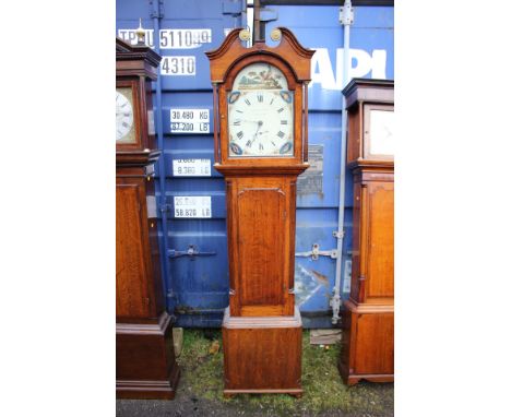 A George III oak 30 hour longcase clock, the dial inscribed 'J&W Blaylock', the hood with a swan neck pediment, the glazed do