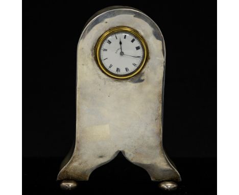 An Art Nouveau silver mounted 8 day enamel clock, the silver mount, C & C & Co, Birmingham, 1913  