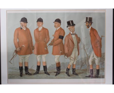 Fox Hunting / Sporting interest. Pair of late-19th century chromolithographic 'Spy' prints from Vanity Fair: 'A Master's Meet