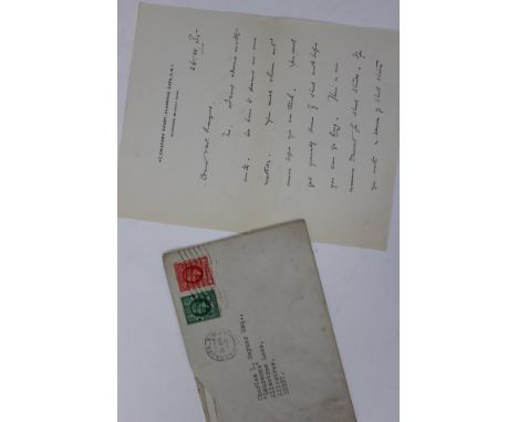 H.G. Wells (1866-1946) original autograph letter on headed paper, 47 Chiltern Court, Clarence Gate, NW1 (the famous Marylebon