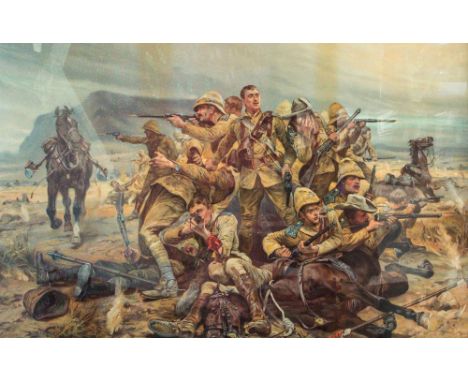 Boer War Interest, prints 'A general Group' (named personnel) and a 1902 print by R. Cutan Woodville Gun Fire (2)