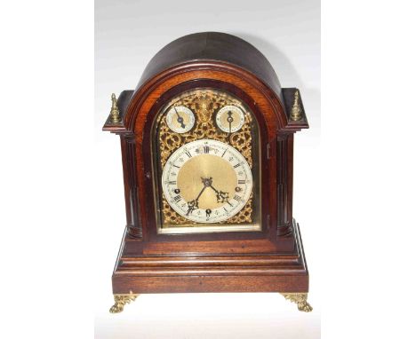 19th Century mahogany bracket clock, with strike and chime movement
