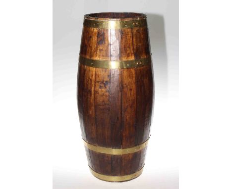 Oak brass bound coopered stick stand