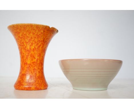 Royal Lancastrian bowl 2321 together with a Royal Lancastrian orange peel vase A.F