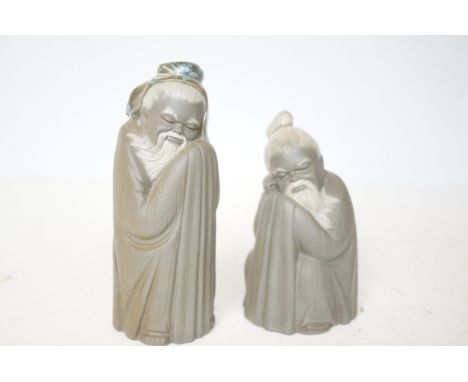 2 Lladro bisque figures of oriental elderly men