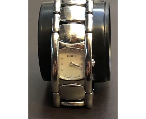 Stunning ladies Ebel Beluga E9057A21 Swiss made watch with diamond hours on mother of pearl dial 