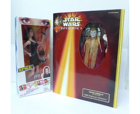 A Star Wars Queen Amidala portrait edition 1999 in unopened box plus Posh Spice Victoria boxed doll