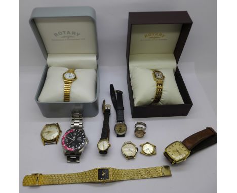 Wristwatches including Rotary, boxed, etc.