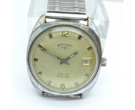 A stainless steel Rotary automatic date wristwatch