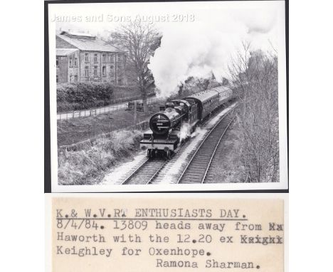 W.A.Sharman Photographic Quality Archive (10" x 8")-K & W.V.R. Enthusiasts Day - 8/4/84, 13809 heads away from Haworth with t