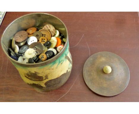 Vintage Tin - full of buttons 'a must have for any machinist'