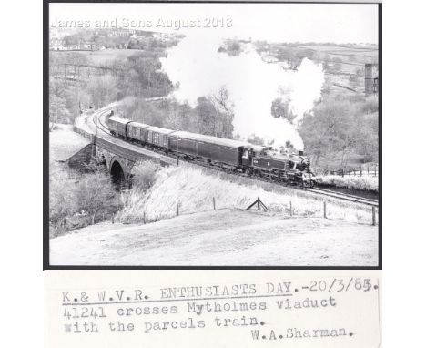 W.A.Sharman Photographic Quality Archive (10" x 8")-K &W.V.R. Enthusiasts Day -20/3/83, 41241 crosses Mytholmes viaduct with 