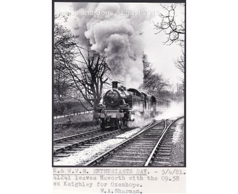 W.A.Sharman Photographic Quality Archive (10" x 8")-K &W.V.R. Enthusiasts Day - 5/4/81, 41241 leaves Haworth with the 09.58 e