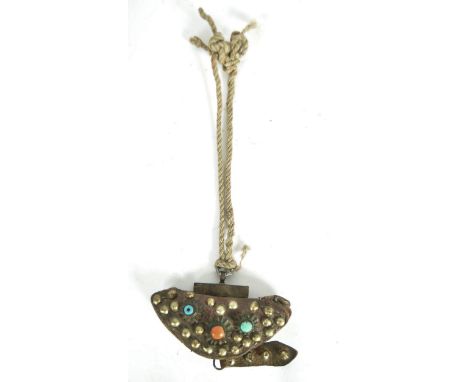 An East Tibetan Flint or Tinder Pouch (Chuckmuck or Mechag).&nbsp;These purses are used by the nomadic Khampa people in a rem
