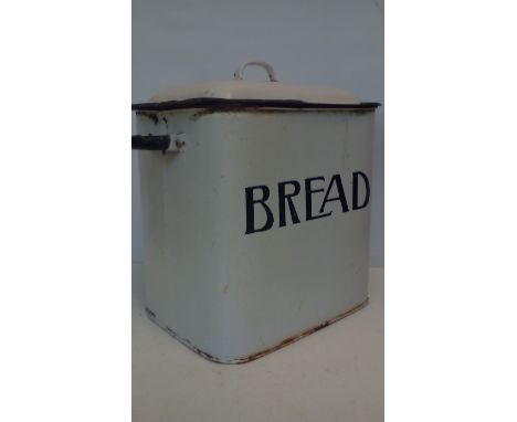 Vintage Enamel Bread Bin 38cm Height