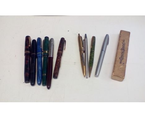 Collection of Six Vintage Fountain Pens and five others