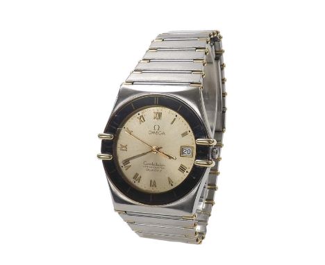 Omega Constellation Chronometer Quartz bicolour gentleman's bracelet watch, ref. 1980140 3980866, case no. 1431, circular cha