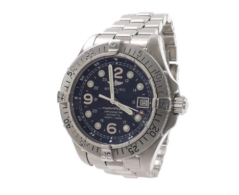 Breitling Superocean Chronometer automatic stainless steel gentleman's bracelet watch, ref. A17360, serial no. 860496, 43mm -