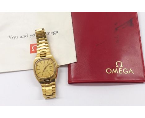 Omega Seamaster automatic gold plated and stainless steel lady's bracelet watch, circa 1978, ref. 5660088 7660819, champagne 