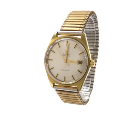 Omega Geneve automatic gold plated and stainless steel gentleman's bracelet watch, circa 1970, ref. 166.041, circular silvere