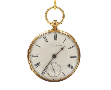 18ct fusee lever pocket watch, London 1872, the movement signed Turnbull & Young, Glasgow, no. 18860, with engraved balance c