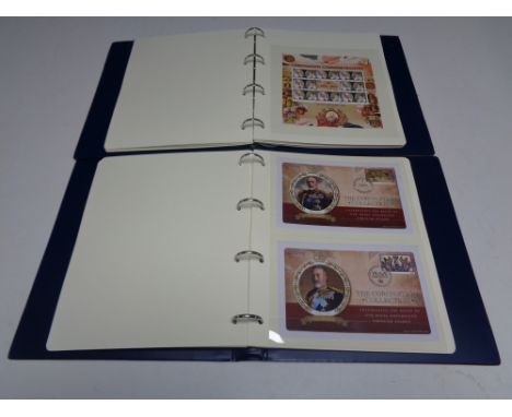 Two folders of Coronation Collection first day covers and mint stamps relating to The Royal Family 