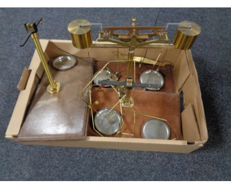 Three sets of vintage chemists's scales 