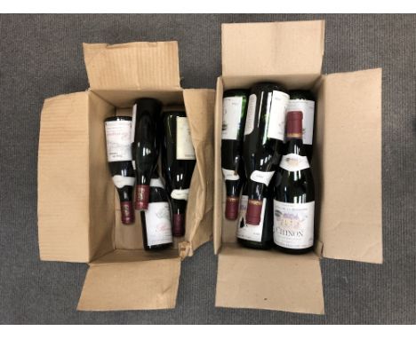 Five bottles of 1989 Chateau De La Bonneliere Chinon red wine, together with a bottle 0f 1989 Bourgueil red wine as well as t