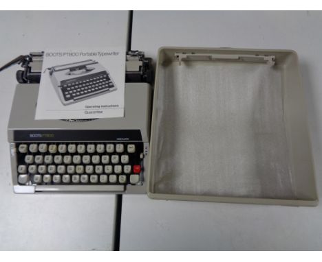 A cased Boots PT800 typewriter with instruction book 