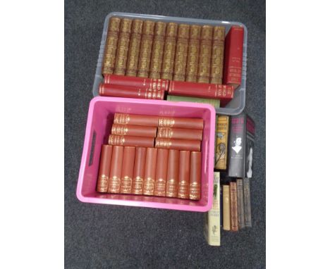 Two crates of 20th century books, children's encyclopedia, The World at war, Dickens etc 