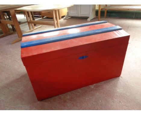 A 20th century painted pine trunk 